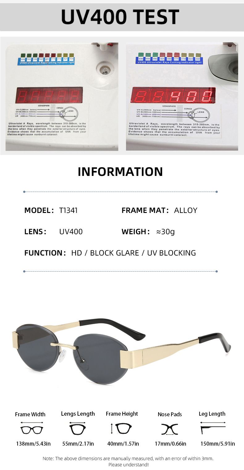 New Frameless Trimmed Metal Sunglasses Cross Border Retro UV400 Trendy Sunglasses High End Fashion_voghion.com