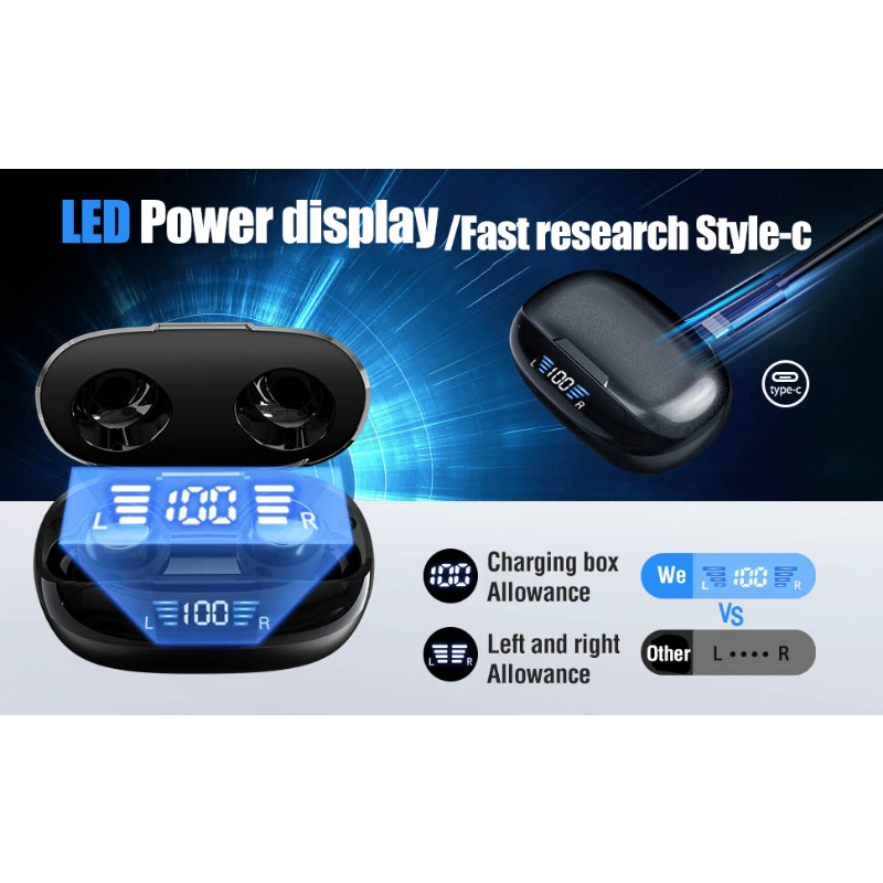 Słuchawki douszne T9 TWS Bluetooth Bezprzewodowe słuchawki douszne z redukcją szumów Słuchawki sportowe bez użycia rąk do urządzeń Apple z systemem Android i Huawei_voghion.com