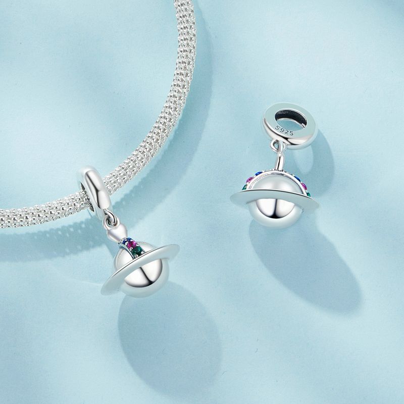 Planet Pendant Charm Sterling Silver Charm,SCC2857_voghion.com