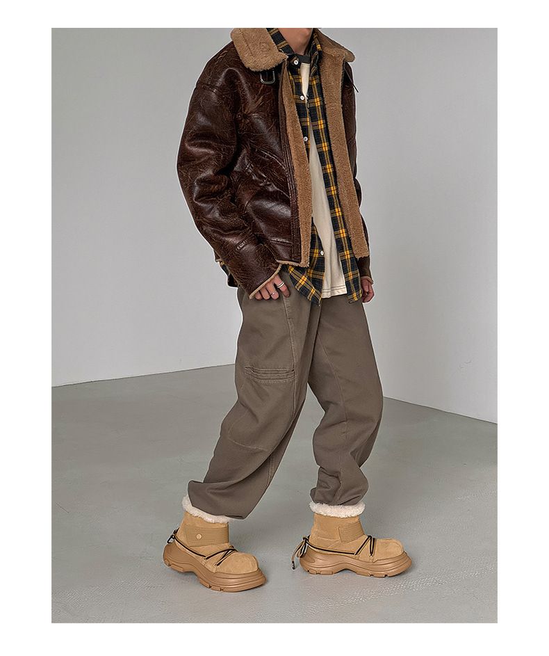 Buffny Couple's Winter Boots - Platform Slip-On Snow Shoes With Faux Fur Lining, Waterproof & Slip-Resistant Rubber Sole_voghion.com