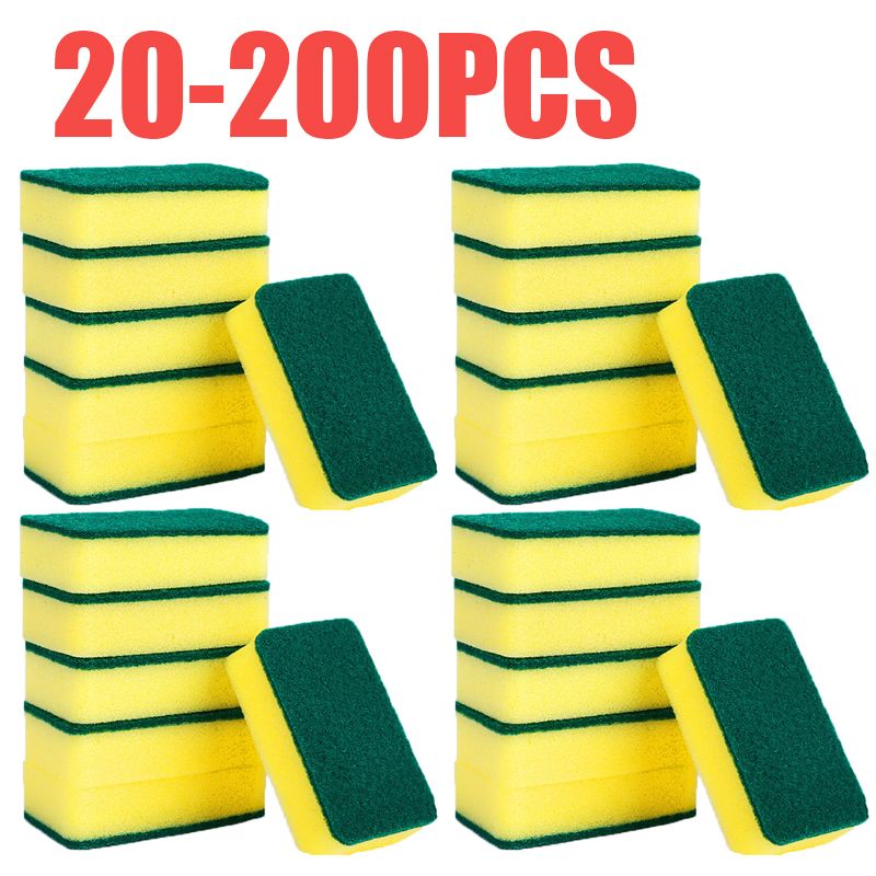 Nano Magic Cleaning Sponge Kit - 20-200pcs Pot Rust Stain Remover Eraser Scrubber Brush For Kitchen & Bathroom_voghion.com