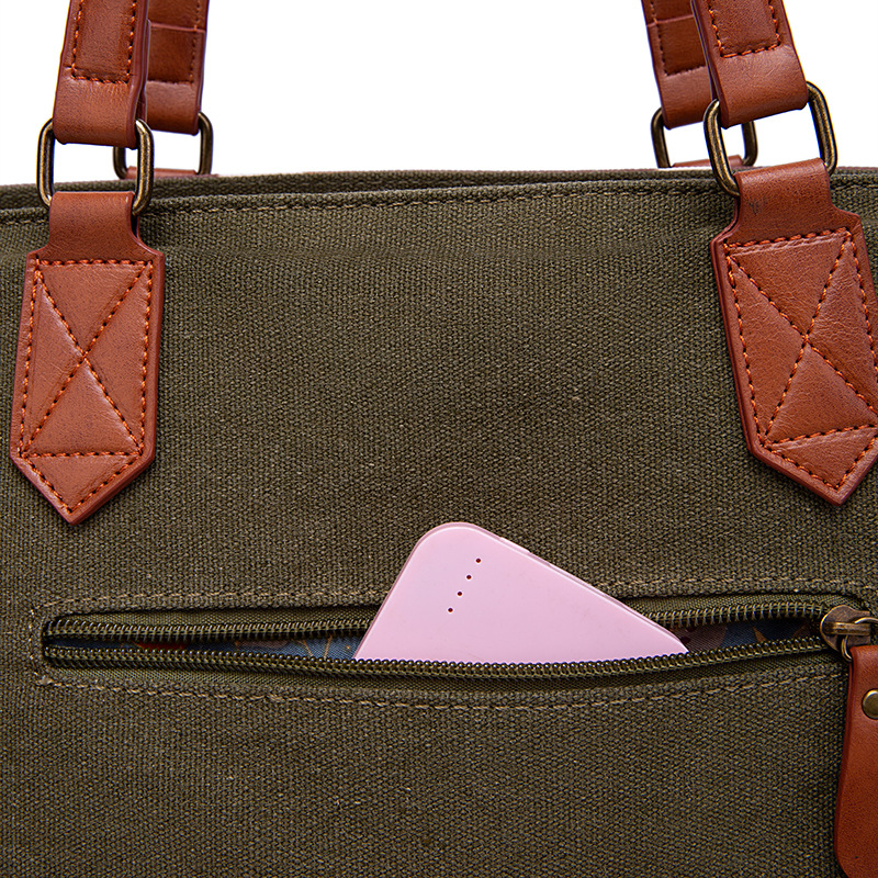 Borsa per computer a tracolla monospalla portatile in tela di cotone canapa da viaggio con file A4_voghion.com