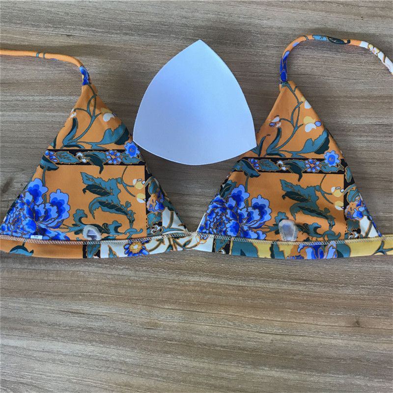 Maillot de bain dos nu imprimé bikini fendu pour femme bikini noir_voghion.com