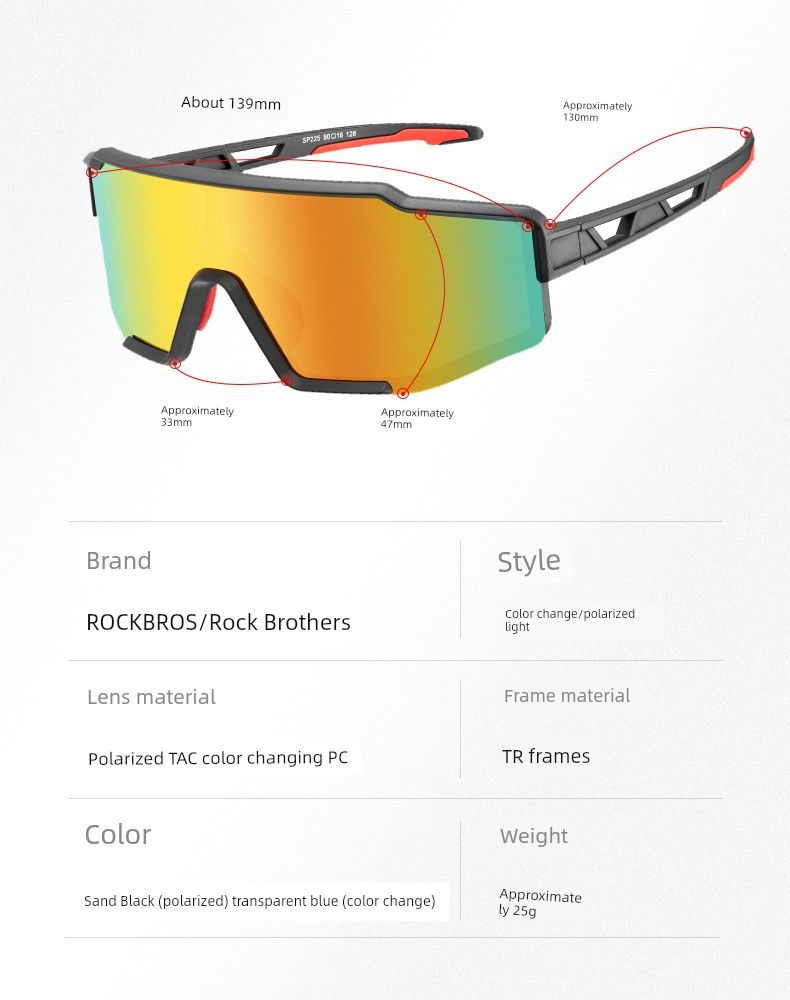 Occhiali polarizzati Rockbros che cambiano colore per uomo e donna_voghion.com
