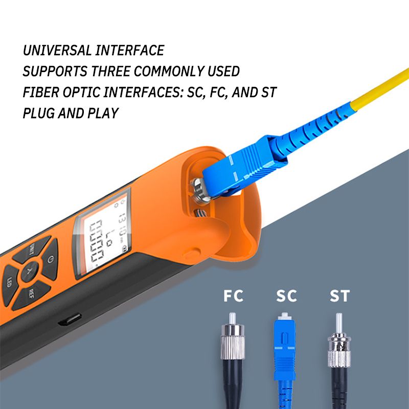 1 PC Mini Fiber Optic Detector Optical Power Meter Fiber Optic Attenuation Testing Instrument Orange_voghion.com
