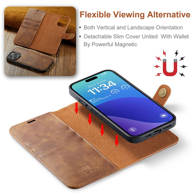 Custodia in pelle magnetica per iPhone 16 15 14 13 12 11 Pro Max Plus XS Max XR 8 7 Plus SE Portafoglio Porta carte PU Tasca Cover_voghion.com