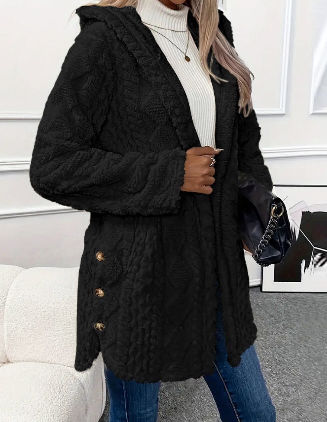 Women's Reversible Hooded Cardigan - Soft Fleece Long Sleeve Open Front Coat, Lightweight & Warm (Multiple Colors & Sizes)_voghion.com