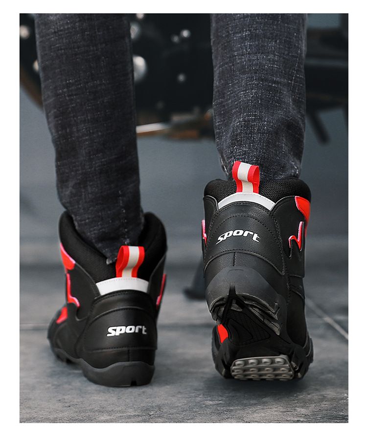 Pantofi noi de motocicletă pentru bărbați și femei, ghete de motocicletă off-road pentru patru sezoane, ghete scurte de curse, echipament de călătorie cu autoblocare pentru motociclete_voghion.com