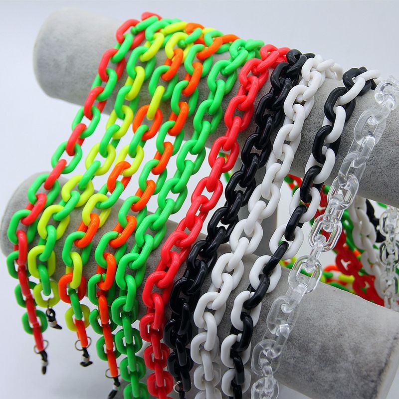 Nuova catena per appendere occhiali e maschere in acrilico color caramella, versatile e geometrica_voghion.com