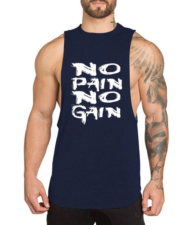 Sports Sleeveless Loose Fitness Running Breathable Training English Vest Cotton_voghion.com
