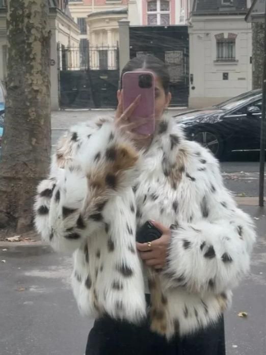 2025 Winter Eco-Friendly Warm Coat Loose Fit Mountain Cat Pattern Leopard Print Fur Jacket_voghion.com