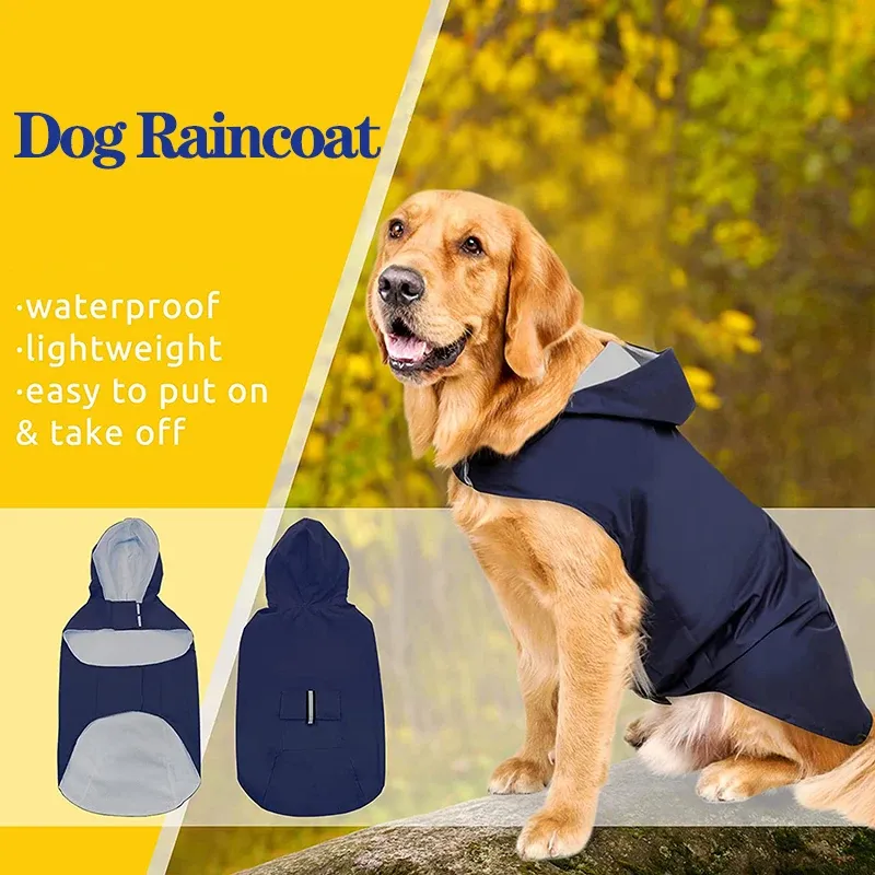 Dog Waterproof Clothing Small And Large Reflective Raincoats For Dogs, Hooded Jacket, Raincoat, Chihuahua Products, Pet By PawParty Store_voghion.com