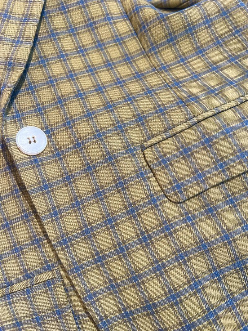 Giacca da abito a quadri, design sottile e alla moda, vestibilità attillata, abito piccolo con maniche a 3/4, da donna_voghion.com