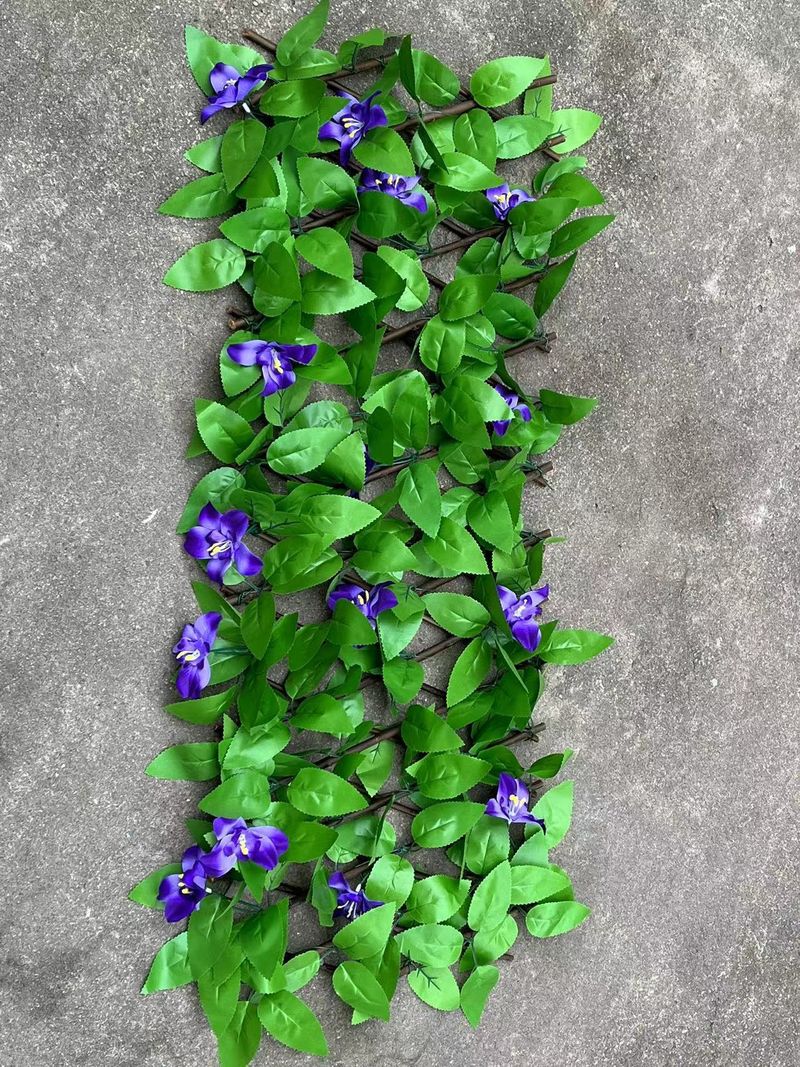 Valla de simulación de troncos de alta calidad, recinto de flores de simulación, decoración de patio, planta verde de simulación, flor de plástico_voghion.com