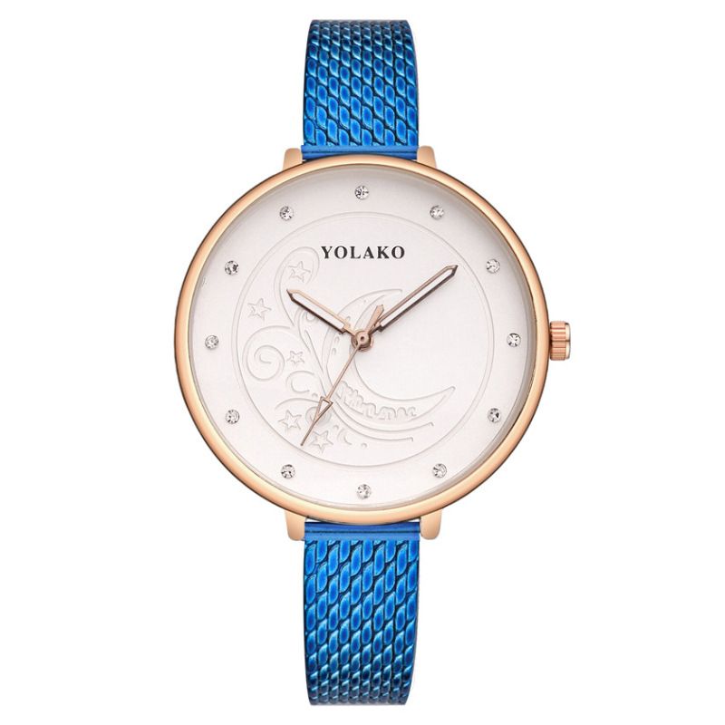 Fashion Diamond-Studded Printed Women's Plastic Band Quartz Watch_voghion.com