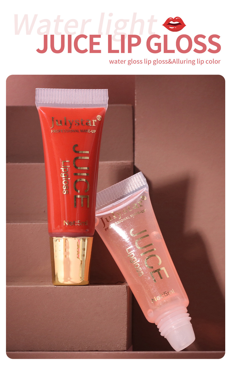 Transparent Water Light Lipstick Set with Mirror Face Beautiful Moisturizing Soft Tube Color Lip Protection Oil_voghion.com