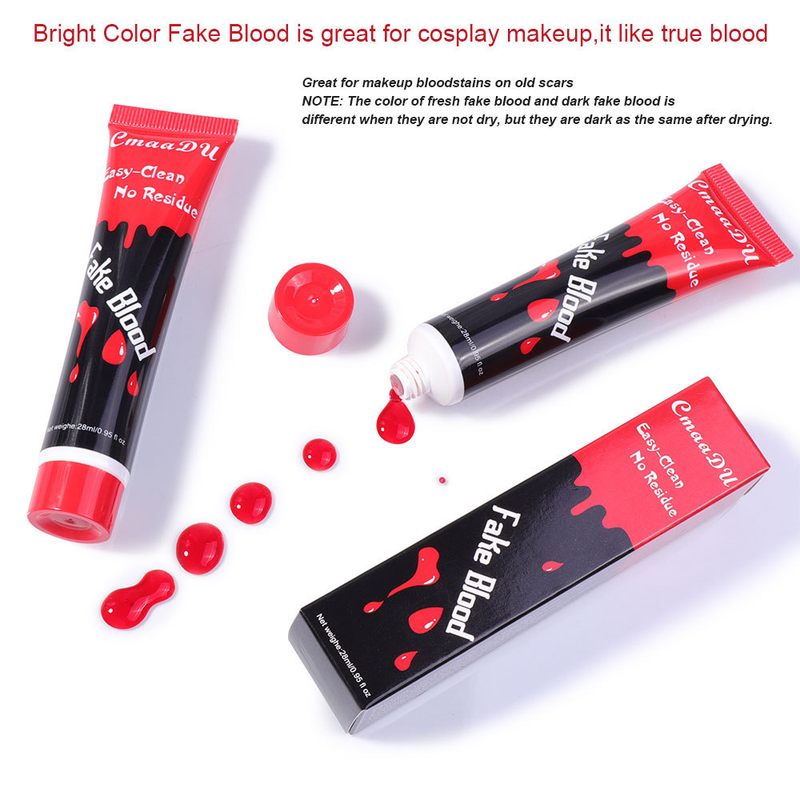 Halloween prawdziwa osoba sztuczna krew przerażające rany siniaki wampir zombie makijaż rekwizyty odgrywanie ról makijaż fant_voghion.com