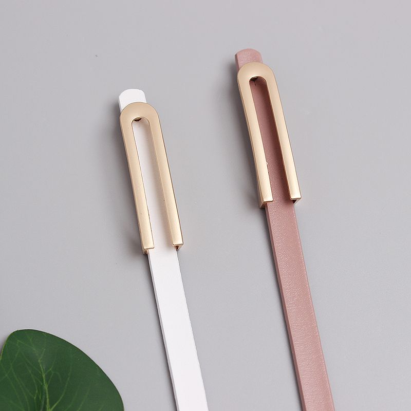 Nový dvouvrstvý hovězí kožený opasek s hladkou přezkou ve tvaru U, tenký módní dámský opasek, košile, ozdobný opasek na kalhoty_voghion.com