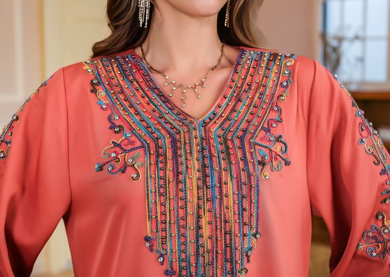 Women's Clothing Summer Elegant Rope Embroidery Robe Female Dress_voghion.com