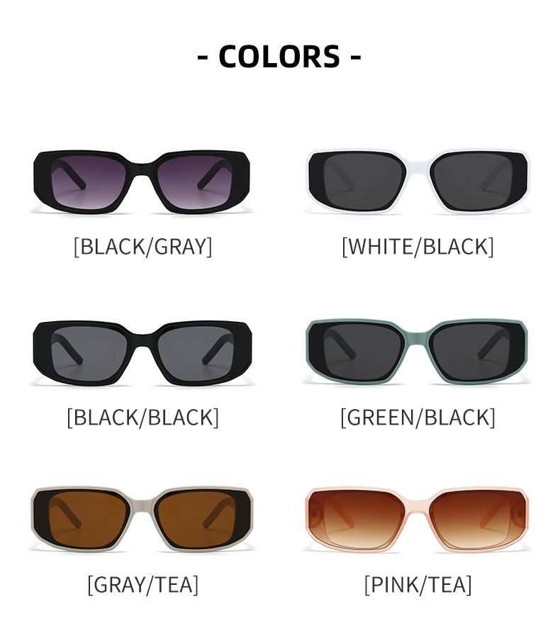 Lunettes de soleil unisexes tendance, monture carrée décontractée, idéales pour le shopping et la conduite, 6263_voghion.com