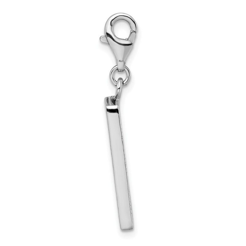 Amore La Vita Sterling Silver Rhodium-plated Polished Picture Frame Charm With Fancy Lobster Clasp_voghion.com