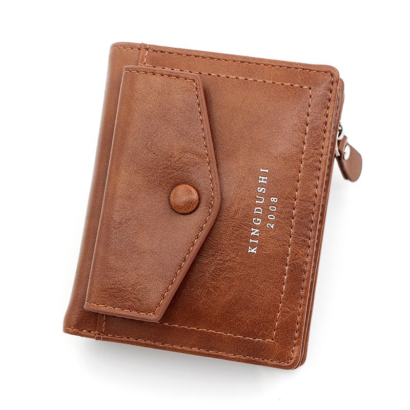 Korean Style Casual Men's Short Vertical Multi-Card Slot Business Zipper Key Wallet Mini Coin Purse_voghion.com