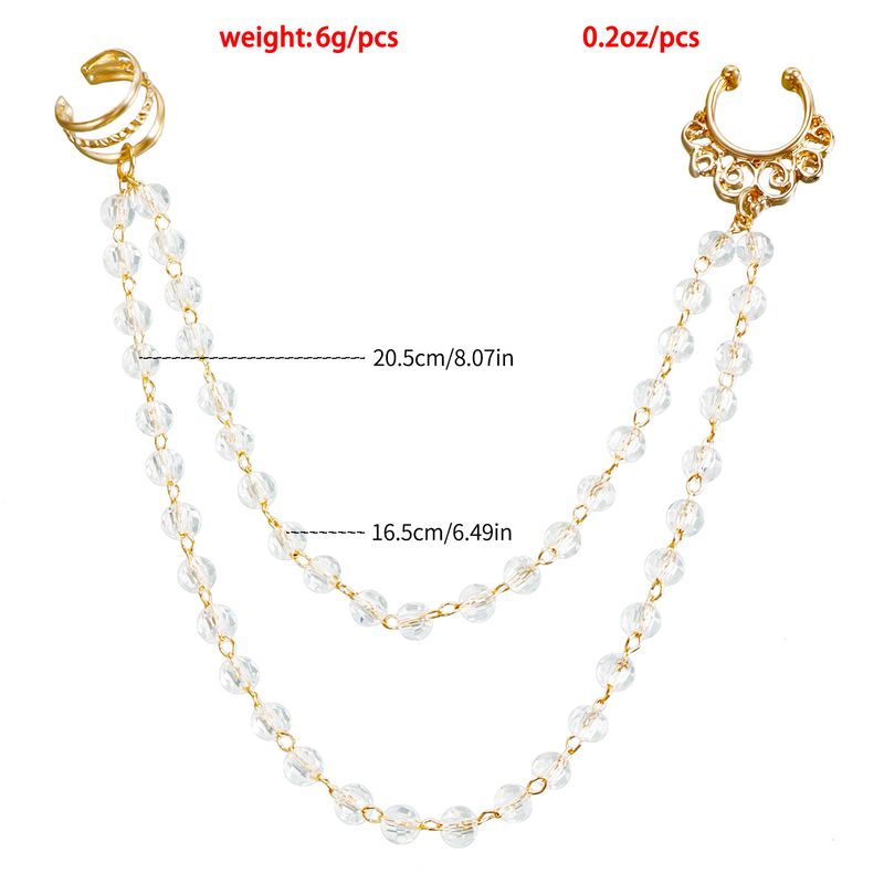 European And American Jewelry, Ethnic Style Piercing Earrings, Women's Double-layer Nose Studs, Stage Non-punching Imitation Crystal Nose Rings_voghion.com