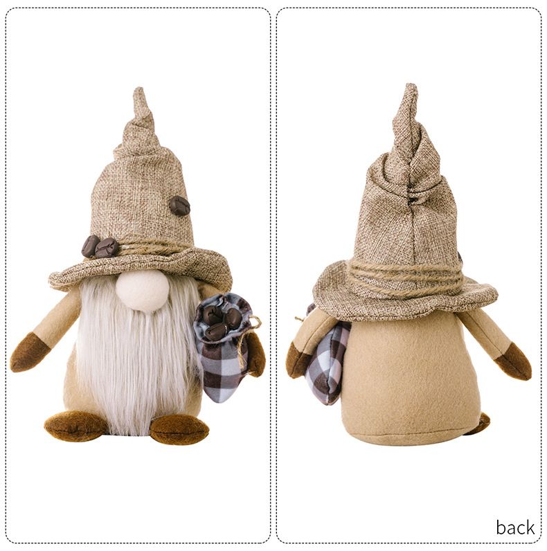 Haube Grenzüberschreitende neue Wohndekoration Kaffee Gesichtslose Puppe Zwerg Ornamente Halten Kaffeebohne Rudolph Puppe_voghion.com