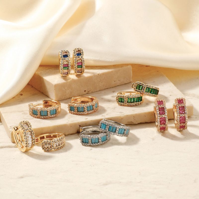 Boucles d'oreilles pendantes haut de gamme, petit groupe de boucles d'oreilles à clip colorées pour femmes, style rétro, boucles d'oreilles rondes à la mode, bijoux d'oreilles_voghion.com