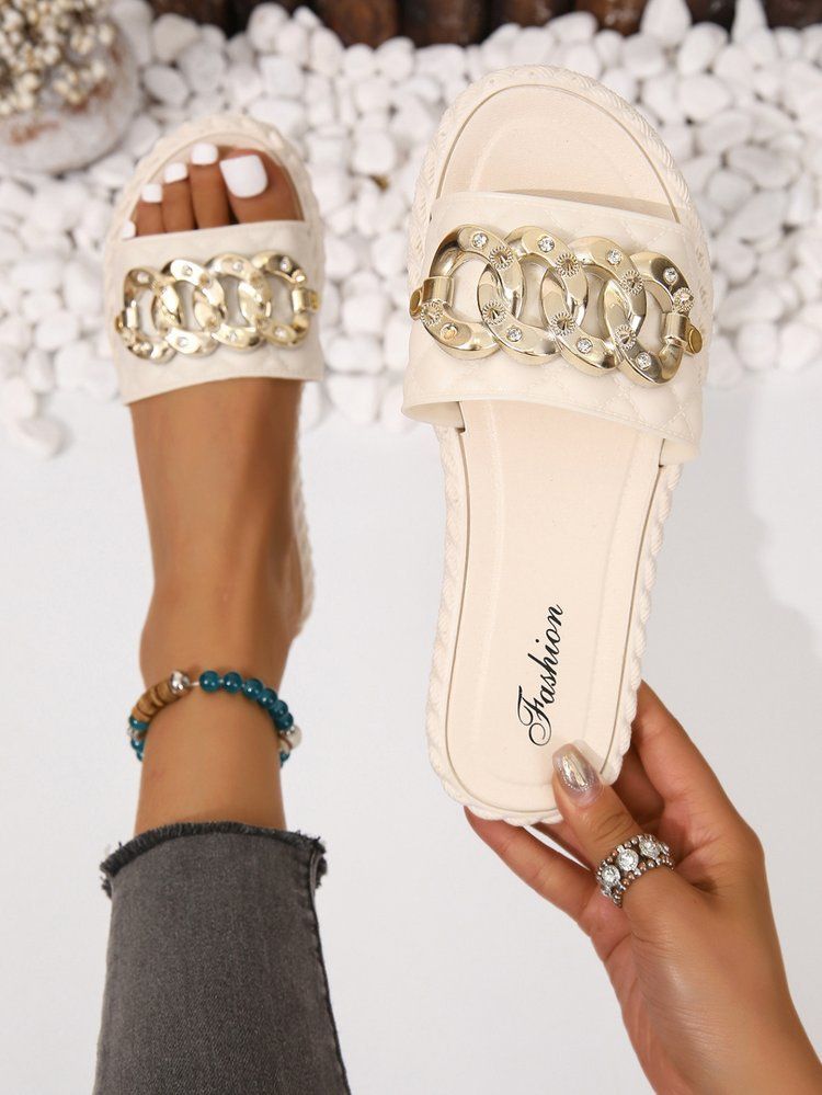 New Sandals Chain Casual Beach Sandals Flip-flops_voghion.com
