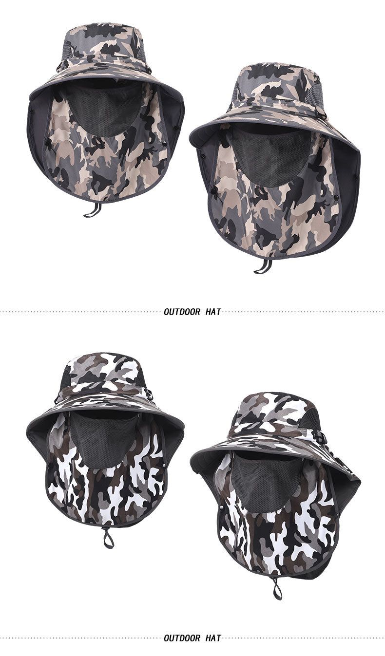 SunShield Pro 360° Full Face & Neck Protection Hat - UPF 50+ Detachable Face Mask With Mosquito Net For Fishing/Hiking_voghion.com