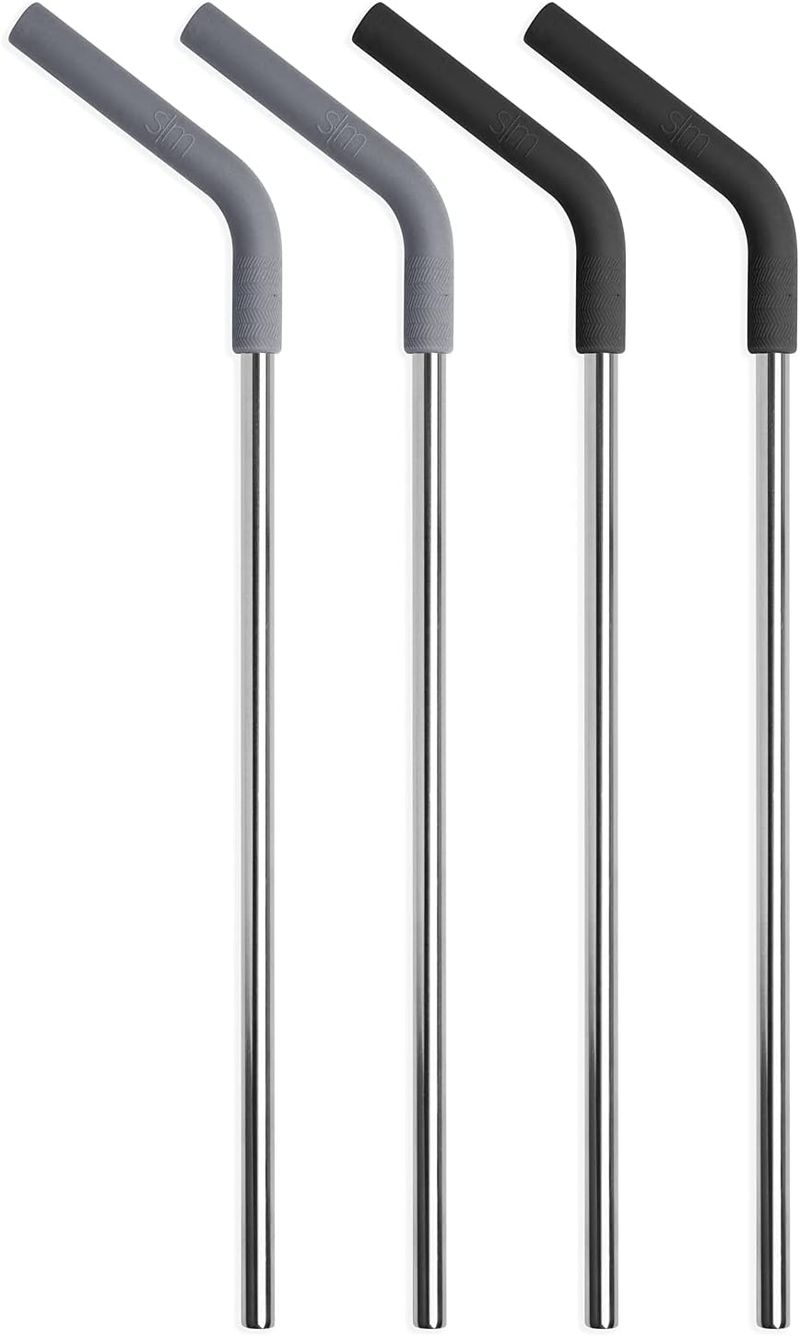 Eco Reusable Steel Straw - Silicone Tip 22cm Waste Reducing_voghion.com