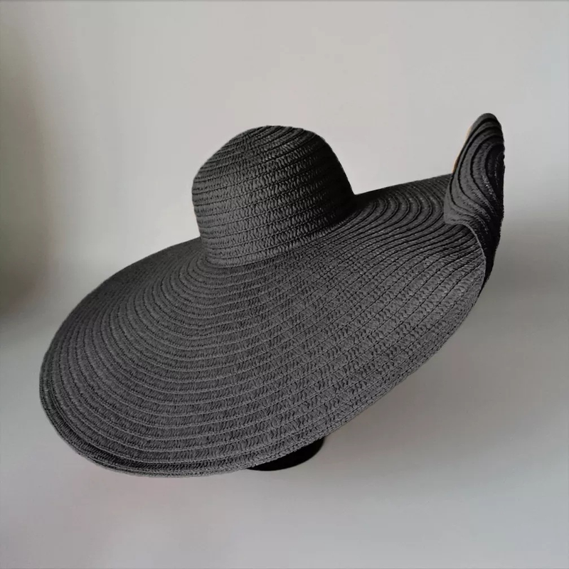 Cappello da spiaggia pieghevole Ins, da donna, in paglia oversize, con tesa larga 70 cm, protezione solare_voghion.com