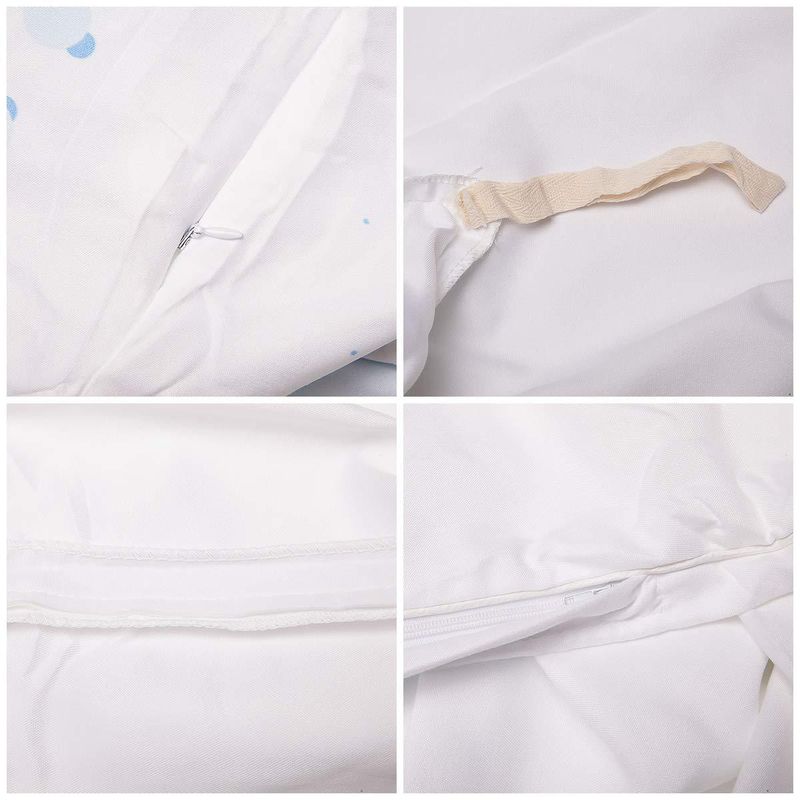 Zestaw pościeli Retro White Floral, trzyczęściowy, poszewka na kołdrę, miękki poliester, faktura frezowanego aksamitu_voghion.com