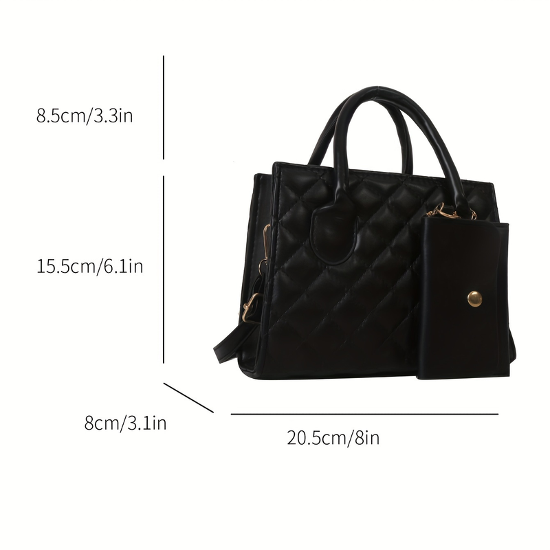 Mini Fashion Quilted Tote, trendige Umhängetasche, lässige Damenhandtasche, Umhängetasche und Geldbörse_voghion.com