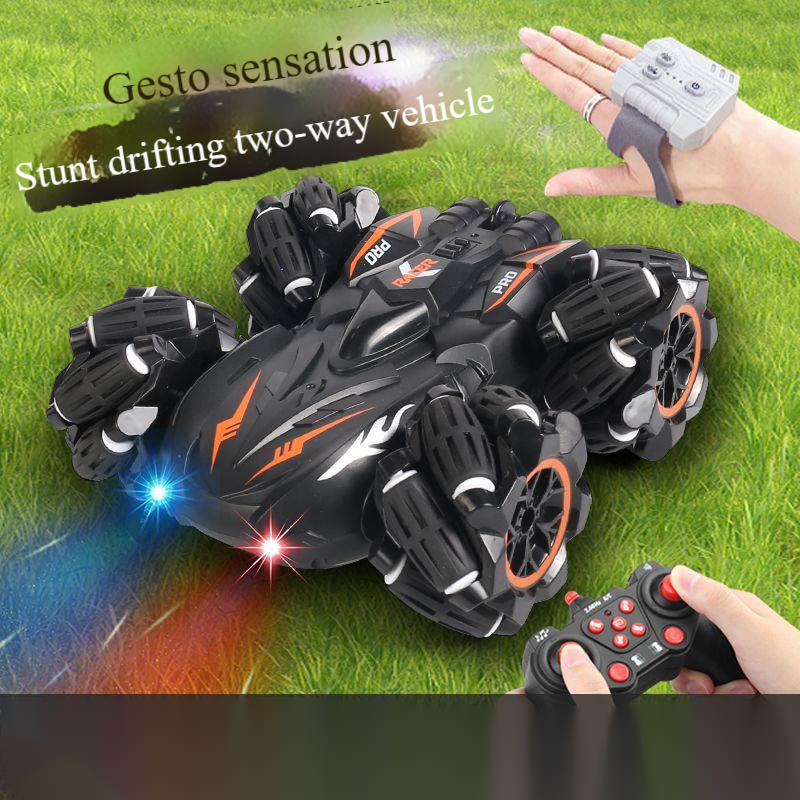 Stunt Double sided Drift Remote Control Car Gesture Sensing Off road Climbing Charging 4WD Children's Toy Boy Gift_voghion.com