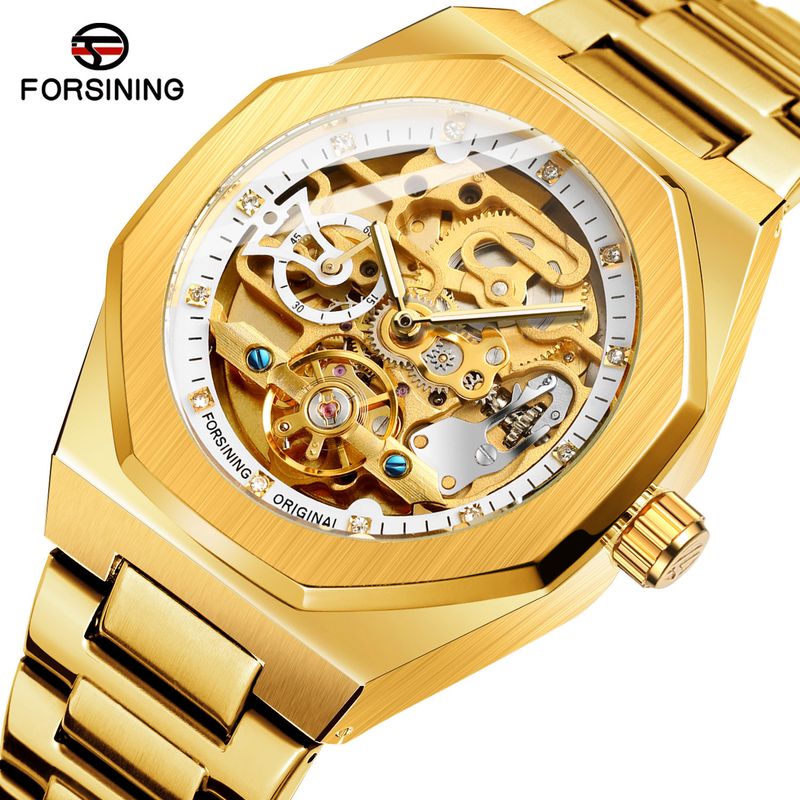Men's Automatic Mechanical Watch With Luminous Hands, Three Subdials, And Day Display - Stainless Steel Band Six Pin Week Steel Belt Mechanical Watch_voghion.com