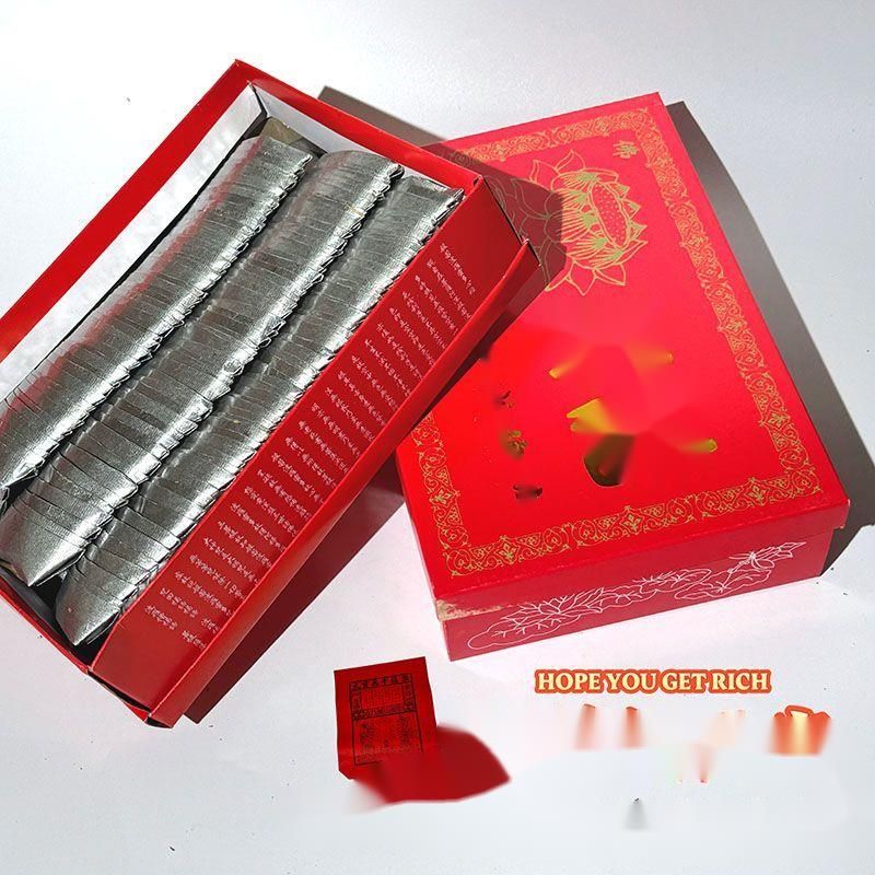 Silberbarren in einer Schachtel, Segensgabe, Buddha, Frieden, handgefertigt, authentische Shaoxing-Zinnfolie, Qingming-Grab, fegender Seve_voghion.com