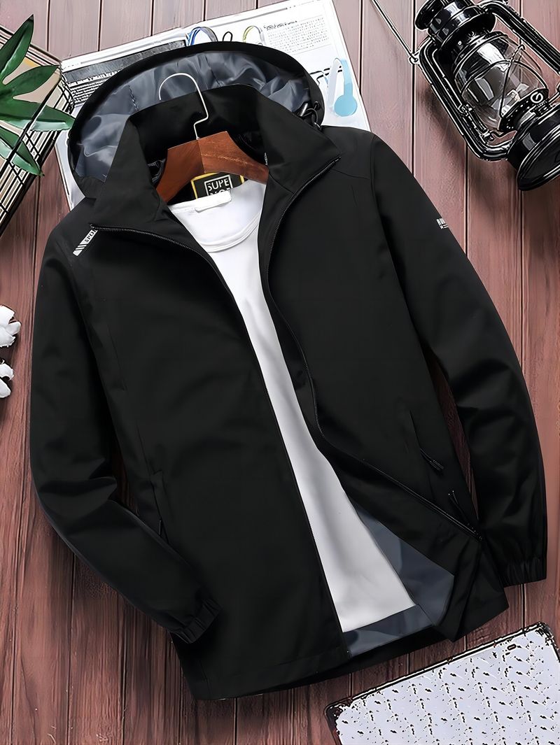 Extra Large Trendy Versatile Casual Plus Size Men's Spring Thin Detachable Hood Jacket_voghion.com