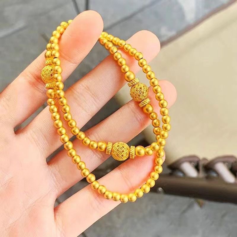 Vietnamese Gold-Plated Ancient Double-Layer Style Women's Bracelet Internet Celebrity Non-Mainstream Live Wedding Jewelry_voghion.com