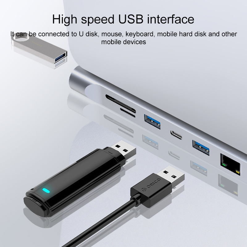11 i 1 RJ45 + 87W PD + SD/TF + USBx3+ HDMI + VGA + 3,5 mm AUX til Type-C HUB-adapter_voghion.com