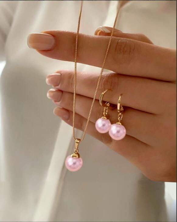 Set di orecchini e collane pendenti versatili per donna, gioielli di alta qualità, semplice ed elegante, con catena a clavicola di perle._voghion.com