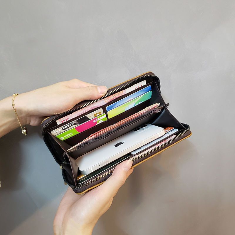 Ins Neue Stil Gesteppte Lange frauen Kleine Brieftasche Geldbörse Telefon Kupplung Karte Halter Mode_voghion.com
