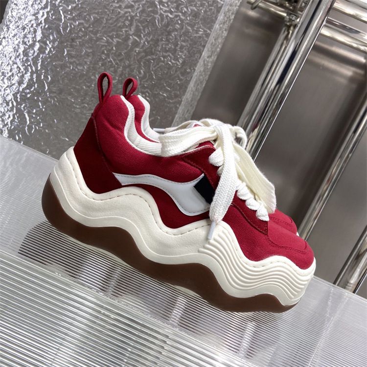 Wave Bread para mujer en primavera de 2024 Nueva moda, cómoda, de altura alta, zapatillas deportivas para parejas con suela gruesa_voghion.com