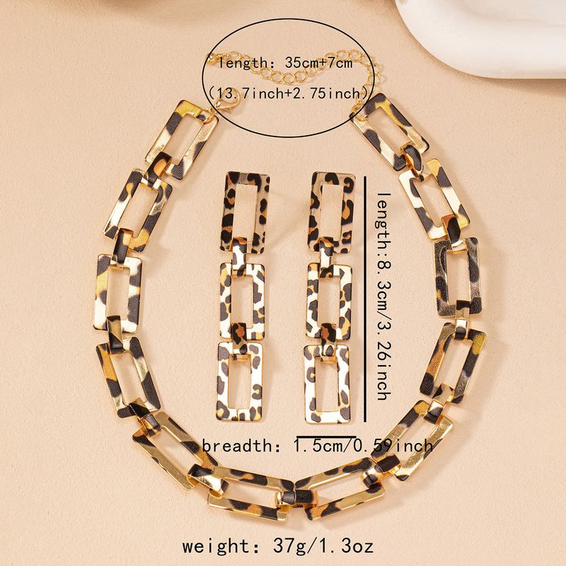 Leopard Trendy Print Cuban Thick Hip-Hop Simple Elegant Geometric Clavicle Chain Personality Fashion_voghion.com