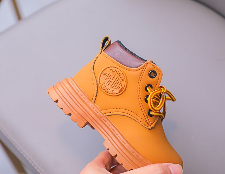 Children's Martin 2024 Autumn/Winter New Girl's Versatile Little Yellow Boots Boys British Style_voghion.com