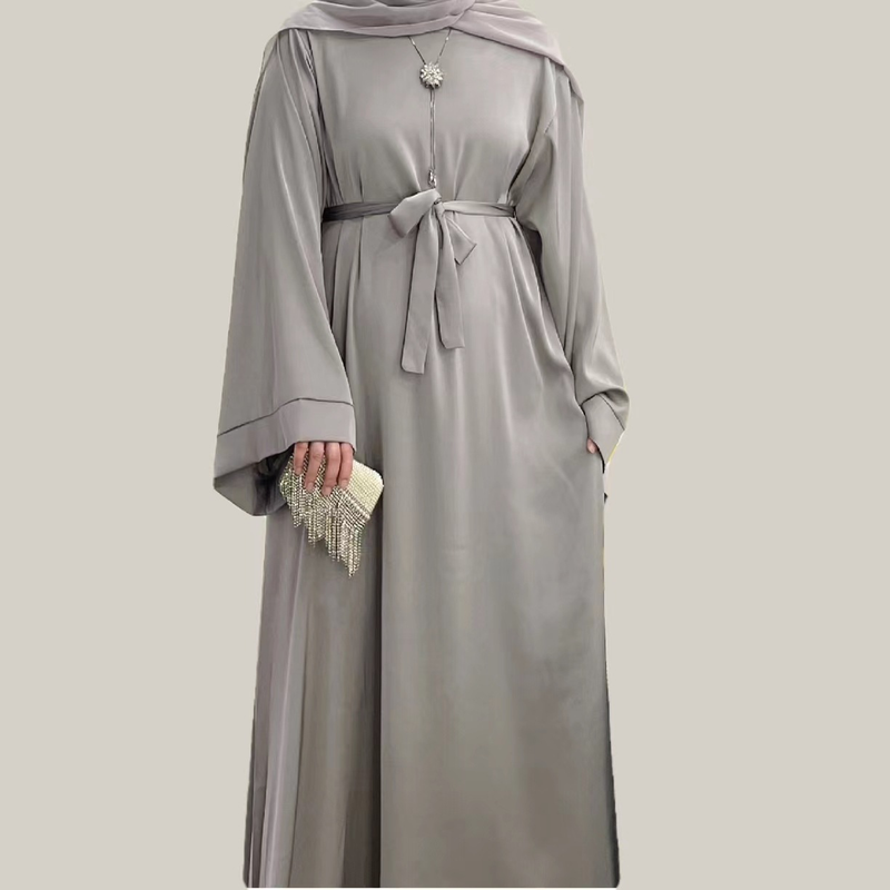 Einfarbiges, mehrfarbiges Basic-Kleid für Damen in großen Größen_voghion.com