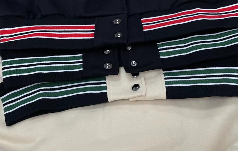 Chaqueta de béisbol engrosada de lana con letras para mujer_voghion.com