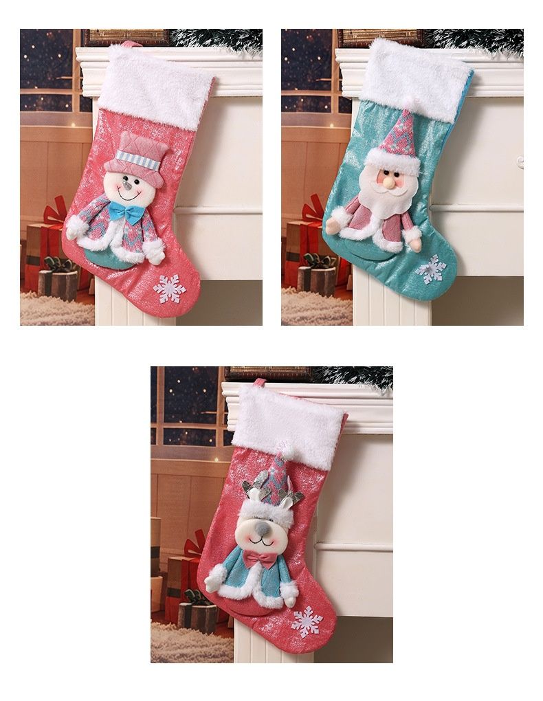 001 Nuove decorazioni transfrontaliere, addobbi per l'albero di Babbo Natale, calzini di Natale 3D, sacchetti regalo_voghion.com