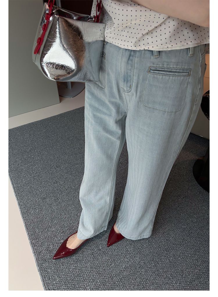 Lancui Nude Wedge Half Slippers For Women Summer Outdoor Patent Leather Chunky Heel Closed Toe Sandals Slim Pointed High_voghion.com